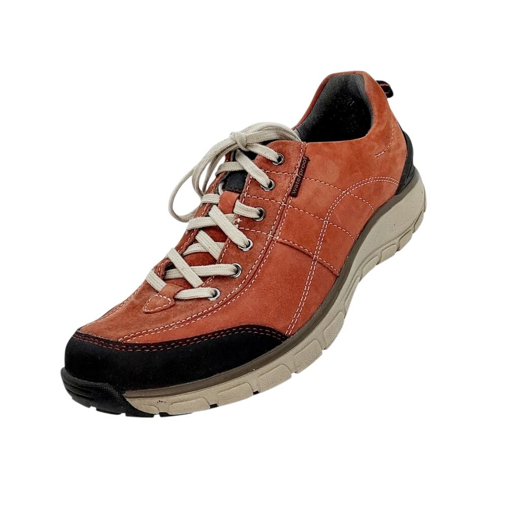 Clarks Wave Trek Wavewalk Women's Walking Shoes Orange Waterproof Leather Sz 8.5